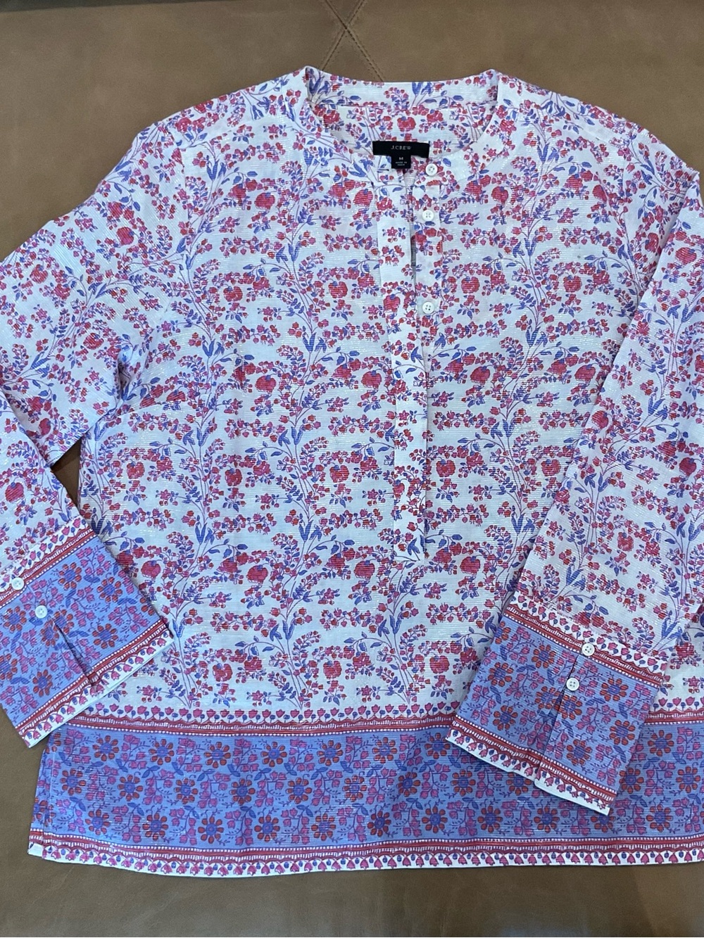 J. Crew Women’s Floral Band-Collar Tunic